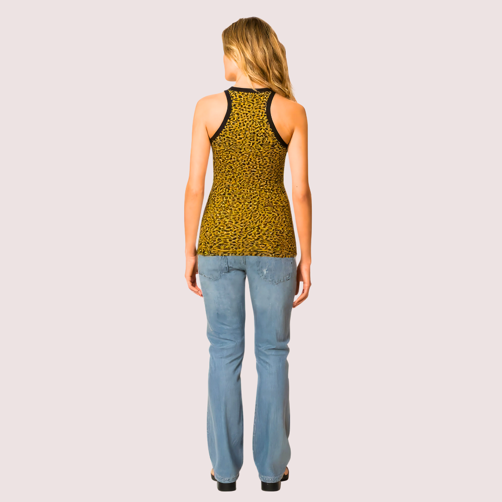 Bold Yellow Leopard Print Tank Top image 2