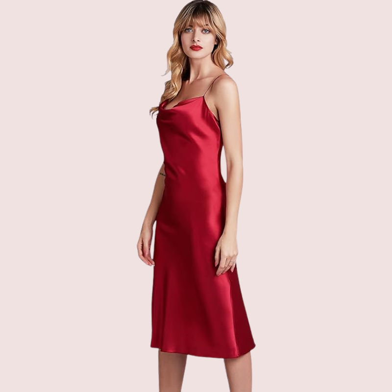 Elegant Cowl Neck Silk Nightgown for Comfort image 4