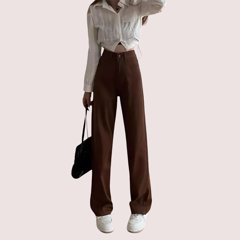 Women's Brown High Rise Wide Leg Loose Denim Jeans image 2