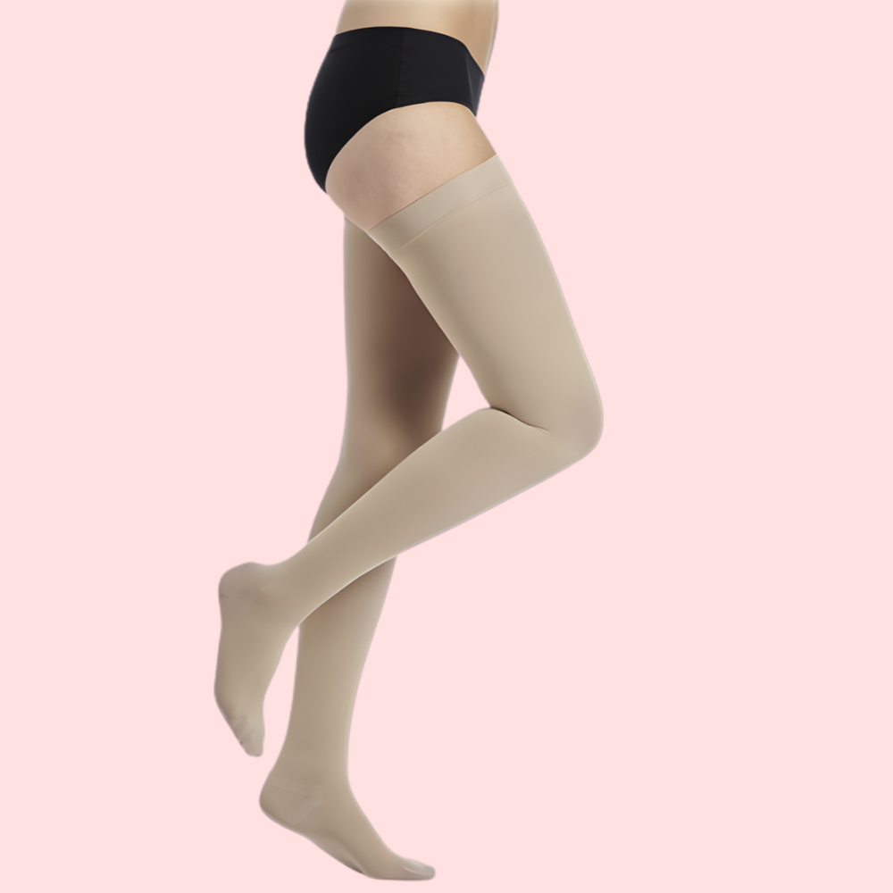 SoftSheer Thigh-High Stockings Duo (White + Nude) – Pack of 2 image 4