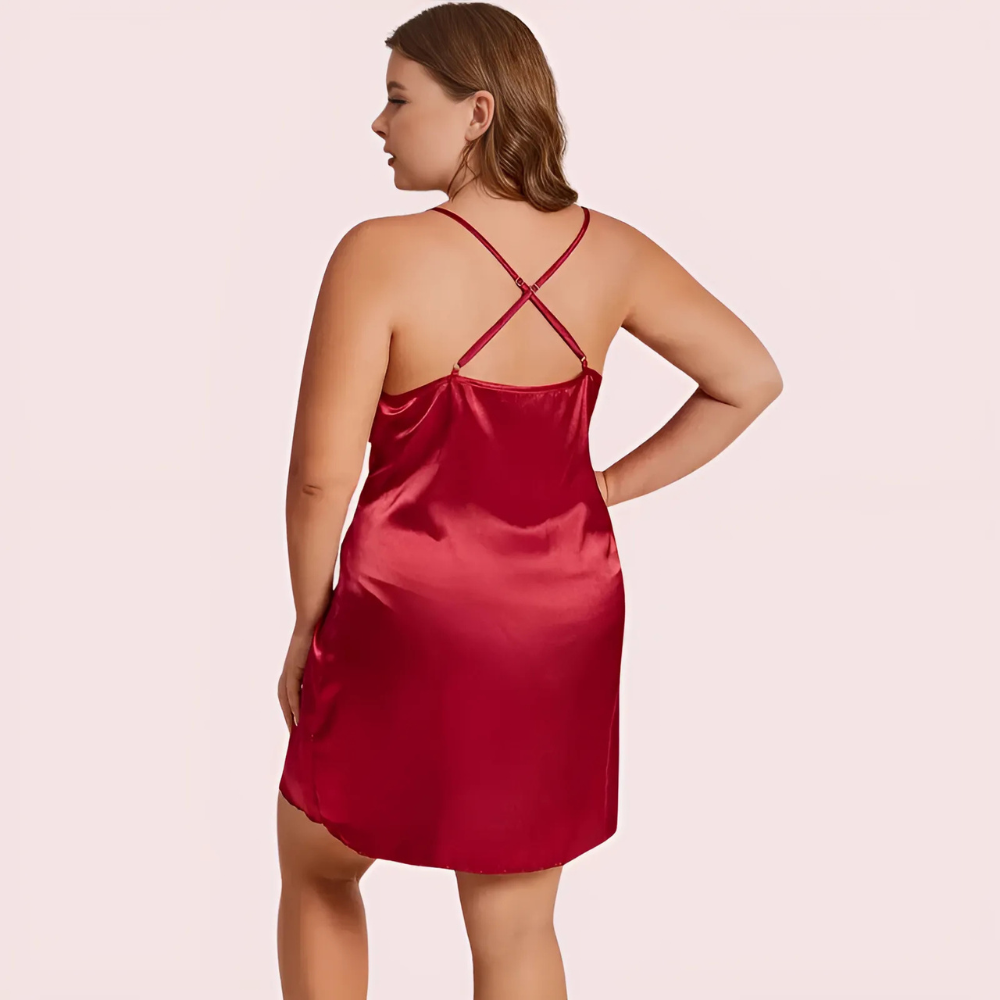 Midnight Grace Criss-Cross Back Nightdress – Plus Size image 3