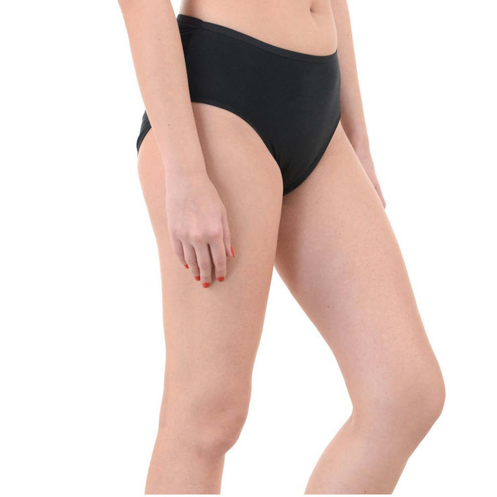 Comfy Snazzy Way Just My Size Women's Plus Size Tagless Black Cotton Panties(Pkt of 2) image 5