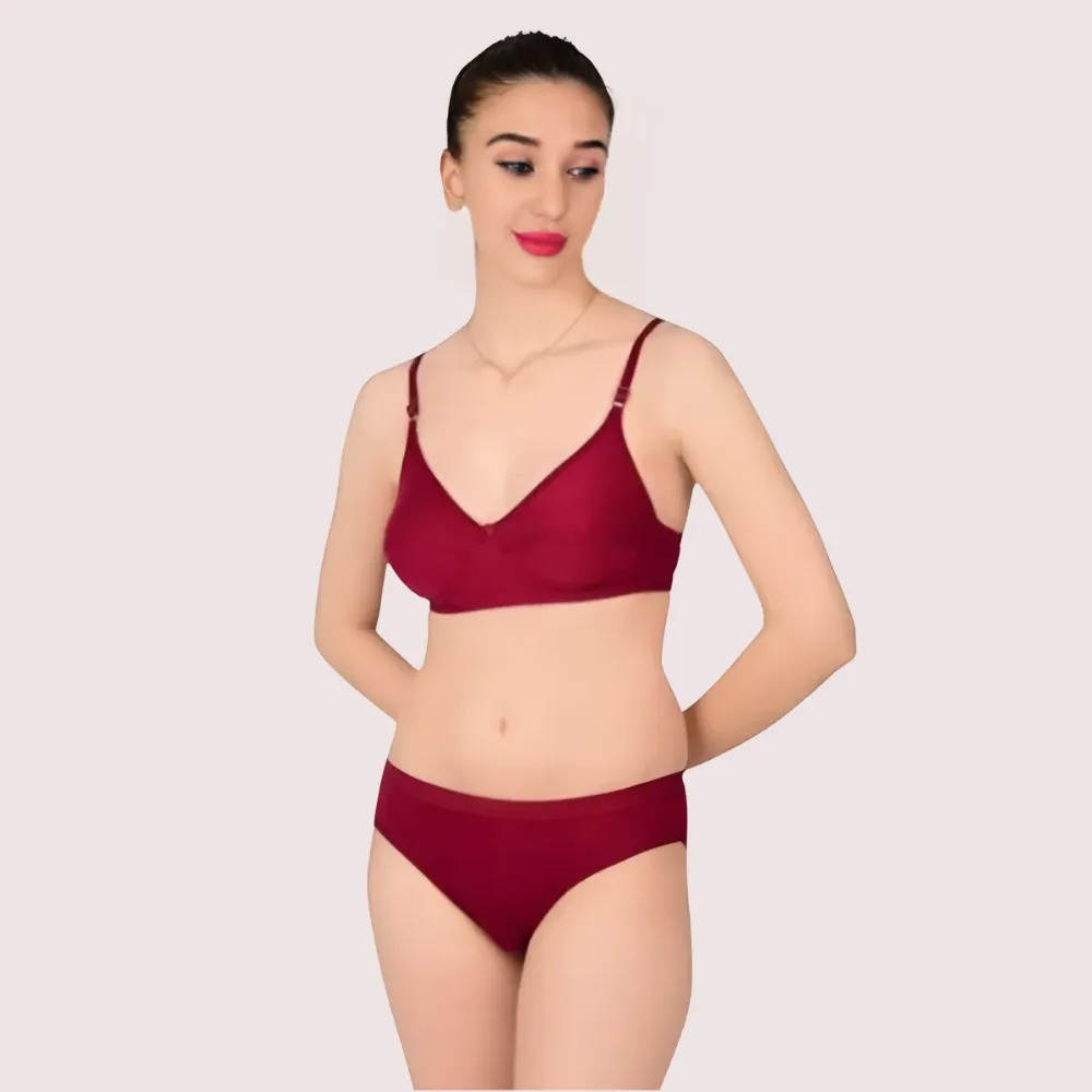 Comfortable Cotton Bra & Panty Set for Women (2 pack)