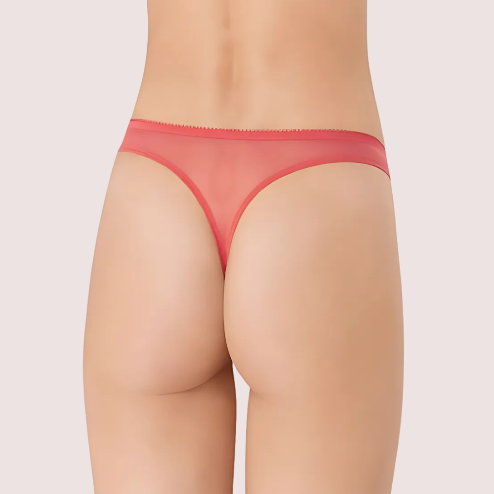 PRINCESSE Dream Spotlight Coral Fishnet Lace Thong image 2