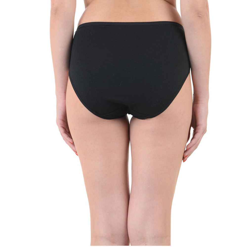 Comfy Snazzy Way Just My Size Women's Plus Size Tagless Black Cotton Panties(Pkt of 2) image 3
