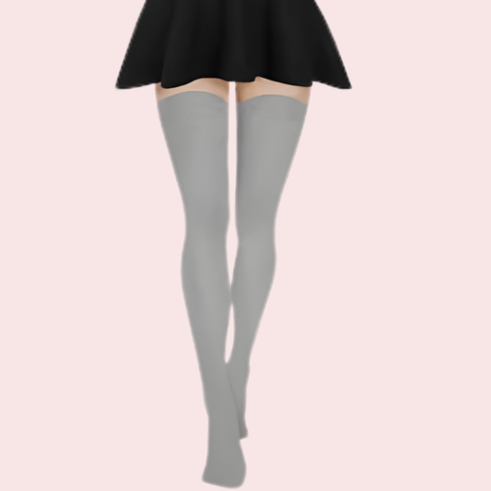 Dual-Shade Thigh-High Sheer Stockings – Pack of 2 (Grey & Black) image 2