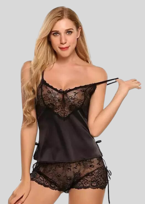 French Daina Black Babydoll Nightwear image 2