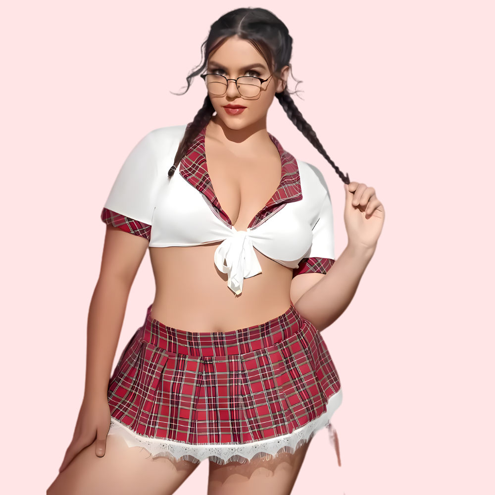 French Daina Schoolgirl Sweetheart Roleplay Costume with Luxury Panty Gift image 2