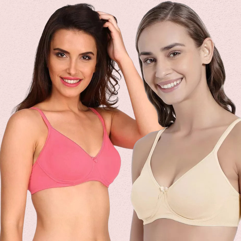 Women’s Soft Cotton Non-Wired Bra (Pack of 2) image 5