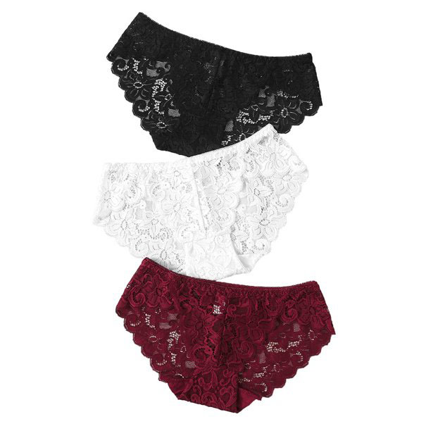 3 pack Lace Flowers hipster Panties image 3