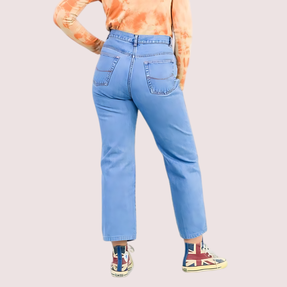 Classic 90s Boyfriend Blue Denim Wide Leg Jeans image 3