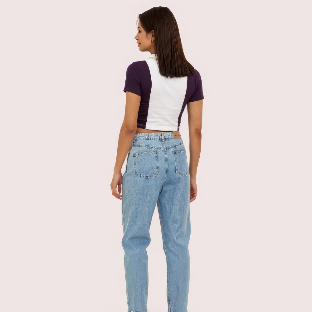 "Camper Chic" Contrast Zip Crop Top image 2