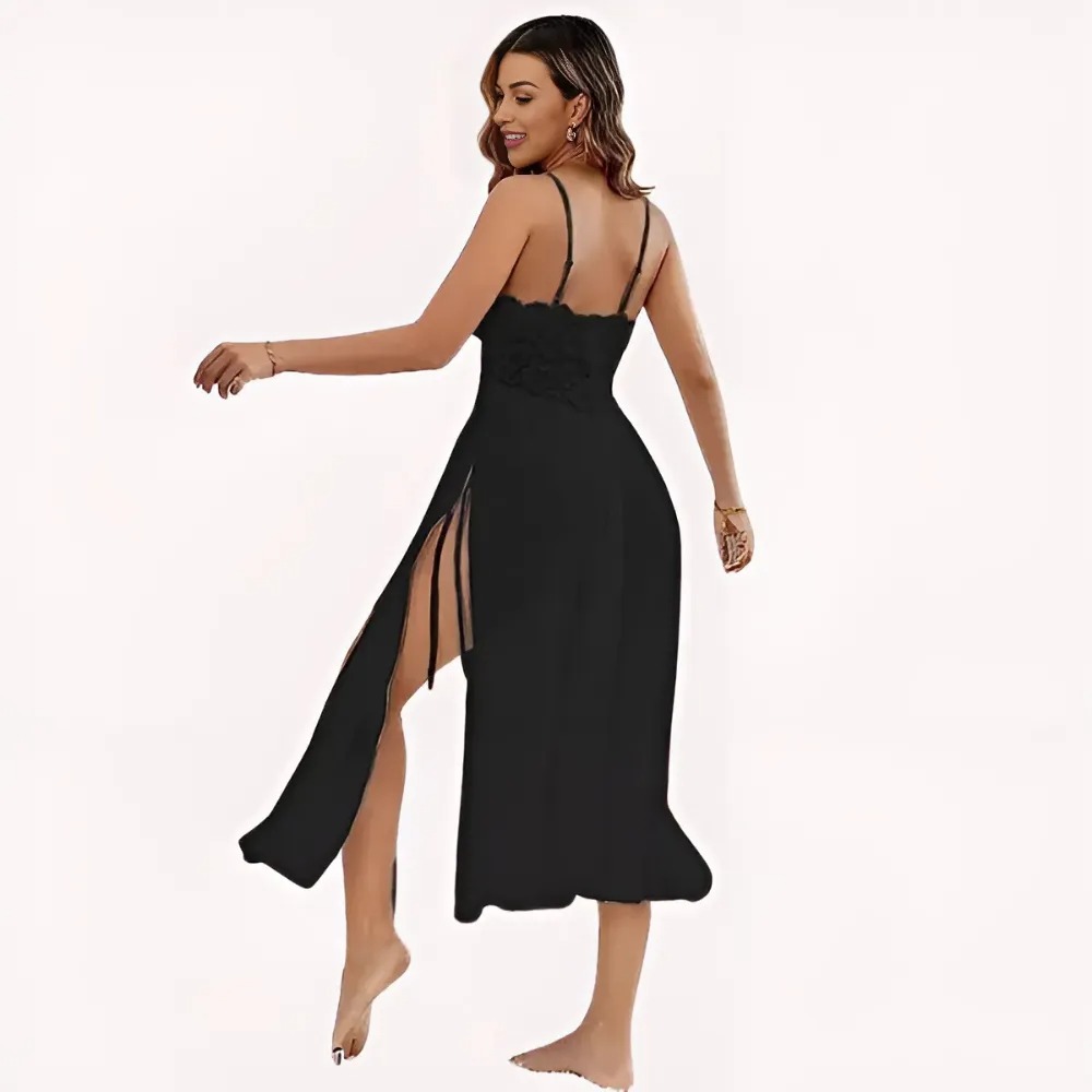 Romantic Black Babydoll Nightwear image 3