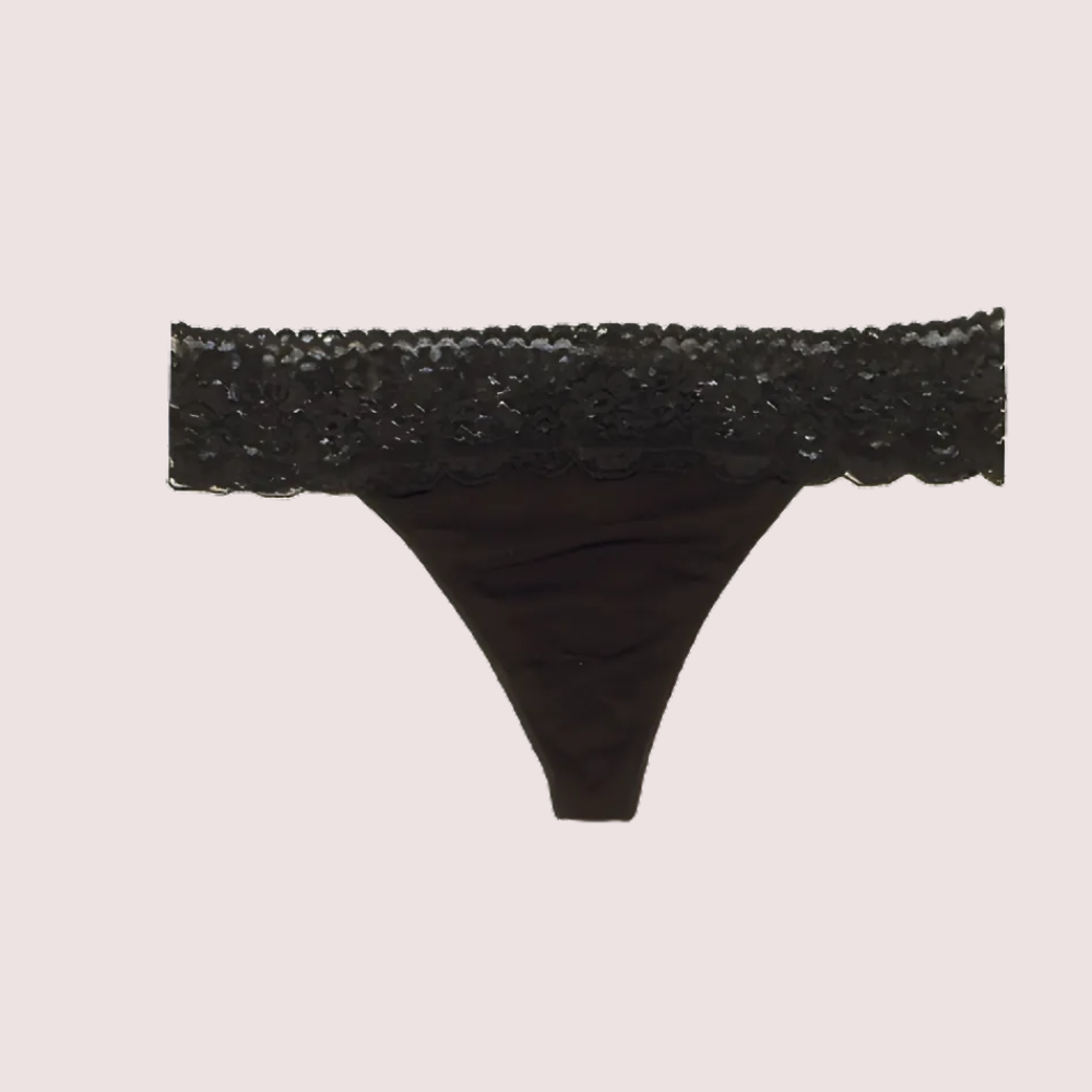 No Secret Low Rise "V" Shape Lace Thong Panty image 3