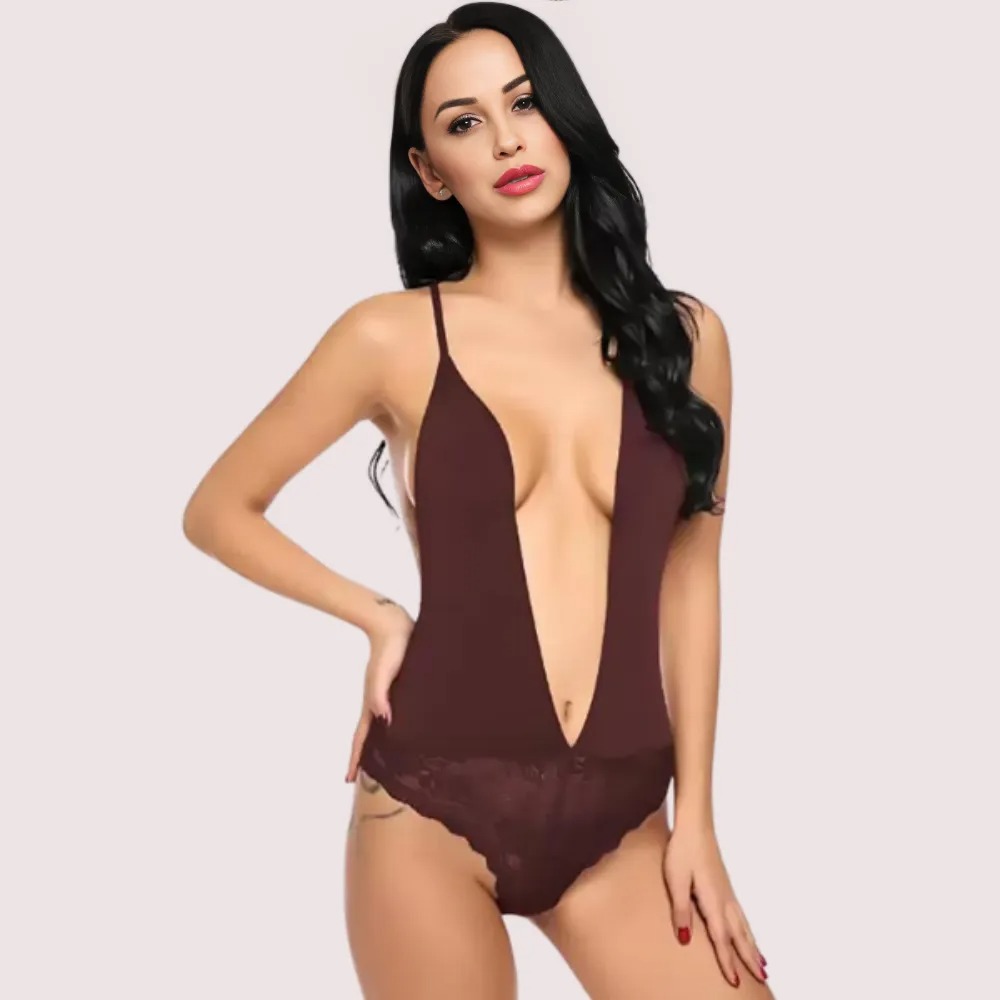 Chic and Comfy Sheer Nightwear Bodysuit image 2