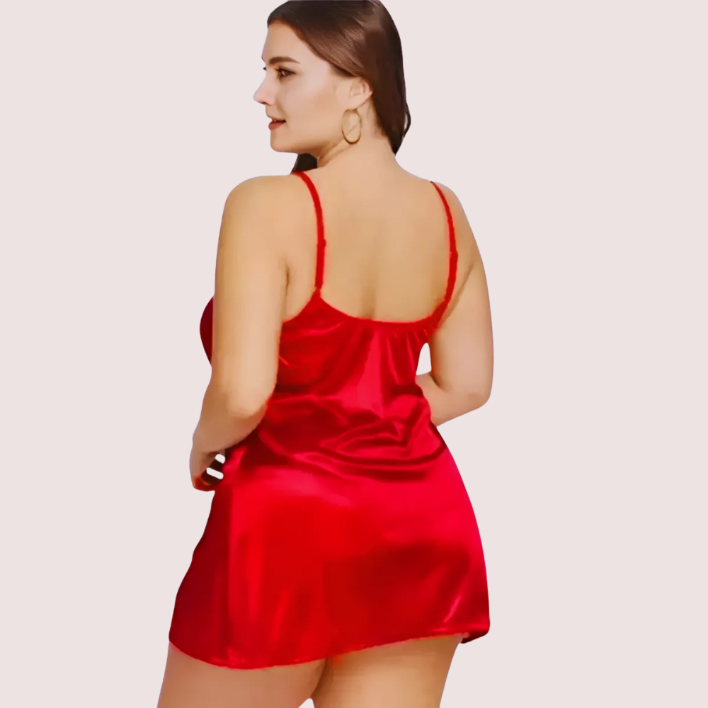Alluring one-piece satin sleepwear image 2