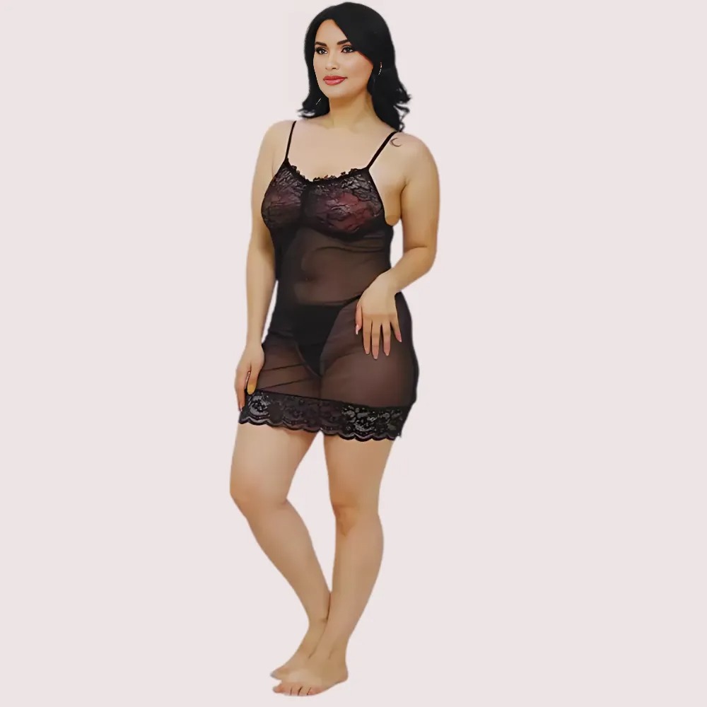 Sheer Babydoll Slip Dress for Women image 2