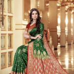 Banarasi Soft Lichi Silk Green Saree