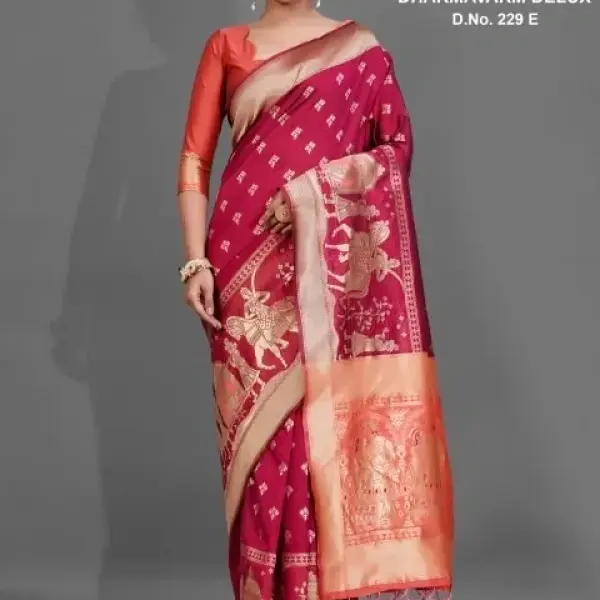 Dharmavarma Silk Maroon Saree