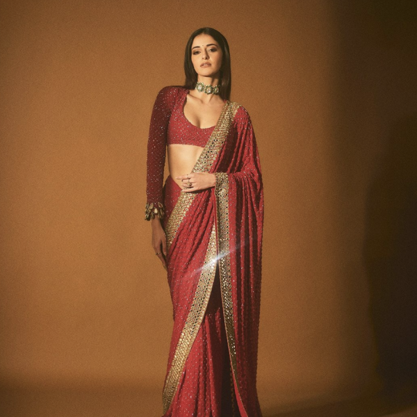 Heavy Georgette Embroidery Work Saree