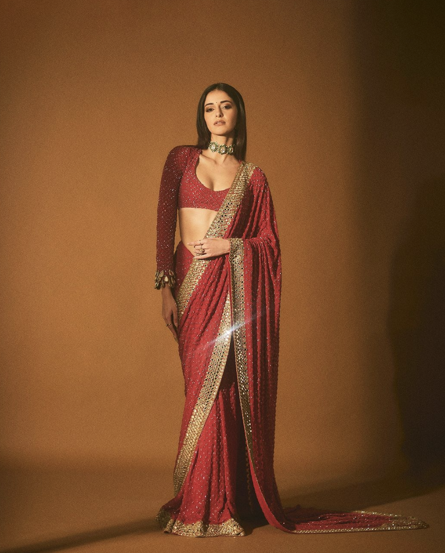 Heavy Georgette Embroidery Work Saree