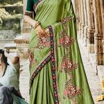 Silk Blend Fancy Party Light Green Saree