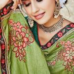 Silk Blend Fancy Party Light Green Saree