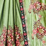 Silk Blend Fancy Party Light Green Saree