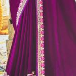 Silk Blend Fancy Party Magenta Saree