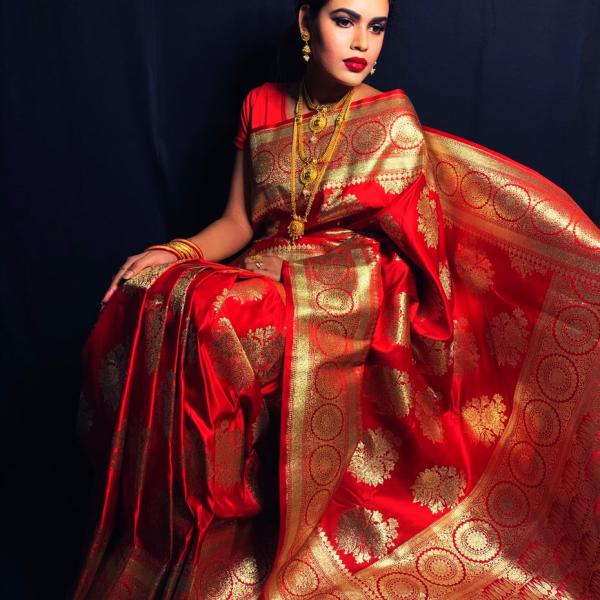 Banarasi Silk Red Wedding Saree