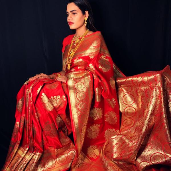 Banarasi Silk Red Wedding Saree